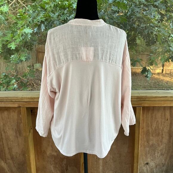 New Collection Women's 100% Linen Light Pink Jacket Size L - Picture 4 of 9